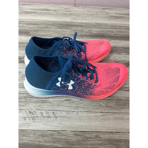 Under Armour Mesh Running Shoes Womens Size 9.5 Blue Pink - Picture 6 of 9